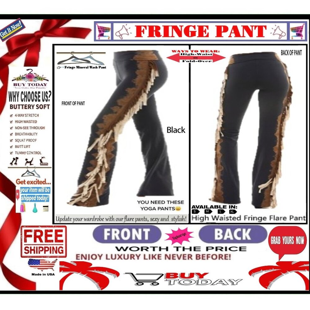 🛑 BULLY Fold Over FRINGE ➕ LEGGING 🆒 PANT High Waist Tie Dye Color 💸BUY NOW‼️